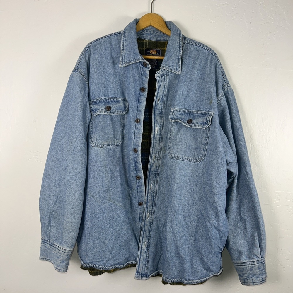 Vintage 90s Route 66 Men's‎ Denim Heavy Jacket Fleece Lined Size XL Trucker ✅